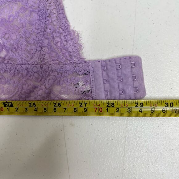 Aerie Purple Lace Bralette Convertible Adjustable Strap Mesh Insert Women Large - Picture 12 of 15